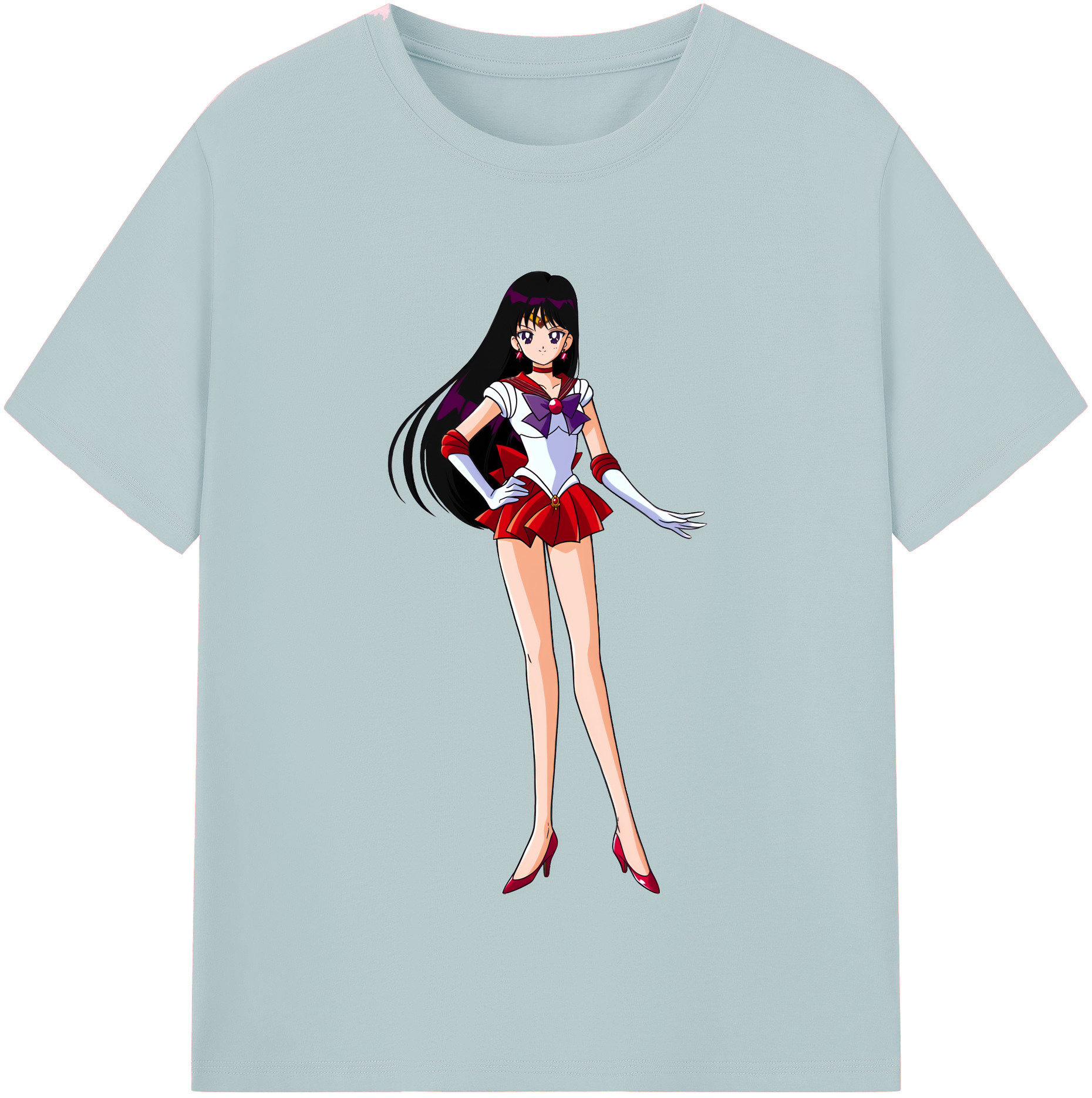 （画像用） 美少女戦士セーラームーン 火野レイ ひの レイ Sailor Moon Hino Rei （セーラーマーズ,Sailor Mars） 綿100％半袖Tシャツ（フロントプリント）